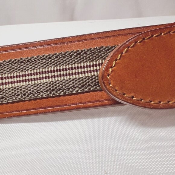 Coach Men's #3879 Leather Belt-Size 42-Tan/Green Mix-Gold Buckle-Classy-Netral - Picture 6 of 12